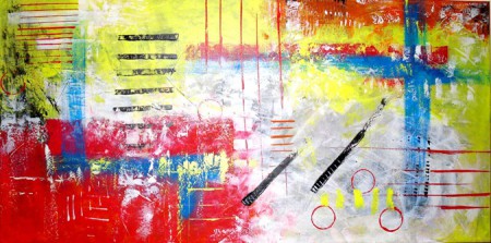 Abstrakt5 , 100x50cm , akryl na plátne